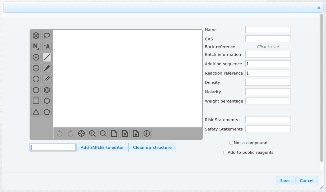 Figure 2: Add substance panel